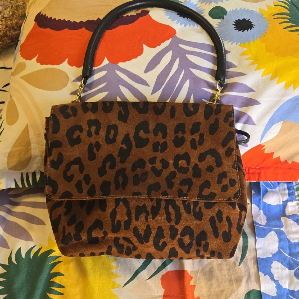 Clare V. Helene Leopard Print Bag